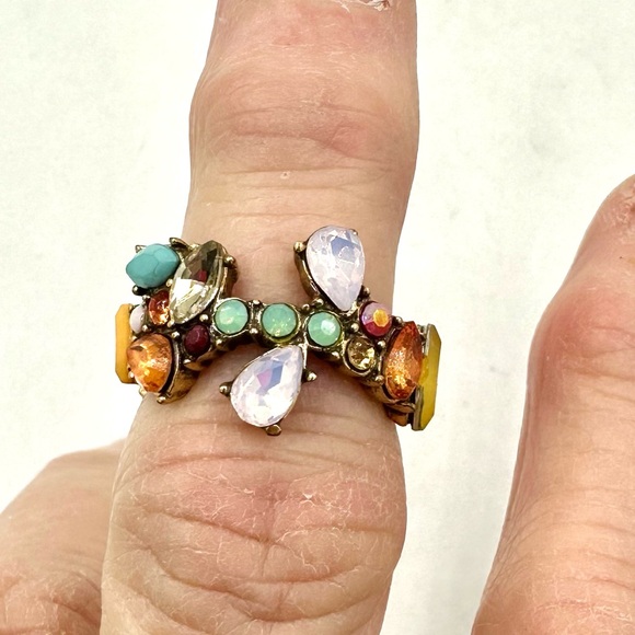 J. Crew Multi Rhinestone Ring Sz 6 Vintage - Picture 6 of 10